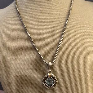 Sterling silver and blue topaz necklace